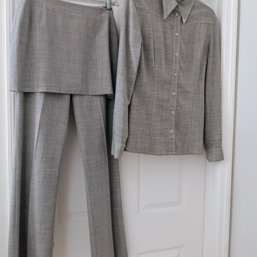 Escada Gray Textured Shirt
